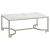 Leona Faux Marble Rectangular Coffee Table with Casters & Metal Base