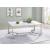 Leona Faux Marble Rectangular Coffee Table with Casters & Metal Base