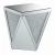 Amore Square Mirrored End Table with Triangle Detailing
