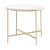Ellison Round Marble Top End Table with X-cross Metal Base