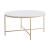 Ellison Marble Round Coffee Table with X-cross Base