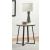 Hugo Faux Marble Round End Table with Metal Base