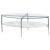 Cadee Oval Glass Top Coffee Table with Chrome Base & Marble Shelf