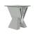 Taffeta Mirrored Square End Table with Glass Top & V-shaped Base
