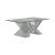 Taffeta Mirrored Coffee Table with Glass Top & V-shaped Base