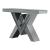 Taffeta Mirrored Sofa Table with Glass Top & V-shaped Base