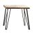 Zander Wood Square End Table with Hairpin Iron Leg