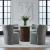 Fabric Sloping Curves Back Accent Dining Chair w/Casters