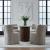 Fabric Sloping Curves Back Accent Dining Chair w/Casters