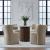 Fabric Sloping Curves Back Accent Dining Chair w/Casters