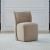 Fabric Sloping Curves Back Accent Dining Chair w/Casters
