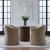 Fabric Accent Dining Arm Chair w/Casters