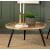 Zoe Wood Round Coffee Table with Trio Iron Legs