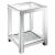 Valentina Square Mirrored End Table with Glass Top