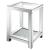 Valentina Square Mirrored End Table with Glass Top