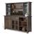 SM Homestead Wood Buffet & Hutch w/4 Doors, 2 Drawers, 20 Wine Bottle Storage & LED Light