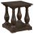 Walden Wood Veneer Rectangular End Table with Turned Legs and Floor Shelf