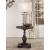 Morello Wood Veneer Round End Table with Pedestal Base