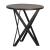 Zack Wood Round End Table with Iron Base