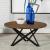 Zack Wood Round Coffee Table with Iron Base
