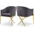 Xavier Velvet Dining Chair with Gold Steel Legs