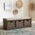 Mill Creek Linen/Wood Wall Bench w/3 Baskets