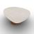 Mushroom Laminated Ceramic-Glass/Wood Pedestal Coffee Table