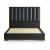 Eden SM Vinyl Channeled Upholstered Platform King Size Bed