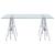 Statham Glass Top Adjustable Writing Desk with Chromed Base