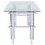 Statham Glass Top Adjustable Writing Desk with Chromed Base