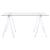Amaturo Glass Top Writing Desk with Acrylic Base