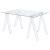 Amaturo Glass Top Writing Desk with Acrylic Base