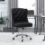 Julius Velvet Upholstered Tufted Office Chair with Chrome Base