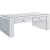 Noralie Mirrored/Faux Diamonds Rectangular Coffee Table w/2 Drawers