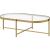 Charrot Glass/Metal Oval Coffee Table