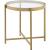 Charrot Glass/Metal Oval Coffee Table Set
