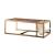 Genevieve Top Grain Leather/Metal Square Coffee Table