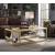 Genevieve Top Grain Leather/Metal Square Coffee Table