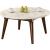 Gasha Marble/Wood Round Coffee Table Set