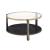 Thistle Glass/Faux Marble Round Coffee Table Set