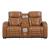 Cyber Leather Power Double Reclining Loveseat with Center Console, LED Lighting, Speakers & Air Massage
