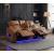 Cyber Leather Power Double Reclining Loveseat with Center Console, LED Lighting, Speakers & Air Massage
