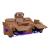 Cyber Leather Power Double Reclining Sofa with LED Lighting & Air Massage