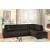 Emilio Velvet/Wood Reversible Sectional Sofa