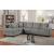 Emilio Velvet/Wood Reversible Sectional Sofa