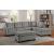 Emilio Velvet/Wood Reversible Sectional Sofa