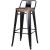 Metropolis Low Back Bar Stool, Wood Seat