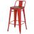 Metropolis Low Back Bar Stool, Wood Seat