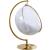 Luna Acrylic Swing Bubble Accent Chair with Gold Metal Base