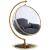 Luna Acrylic Swing Bubble Accent Chair with Gold Metal Base